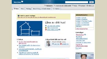 Skärmdump från Nordea Bank