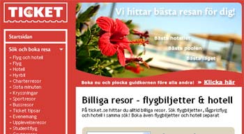 Ticket.se är en resebyrå