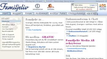 Familjeliv.se är en samlingsplats med inriktning på familjelivet