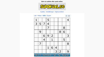 Sudokuxl är månandes sajt juli 2010